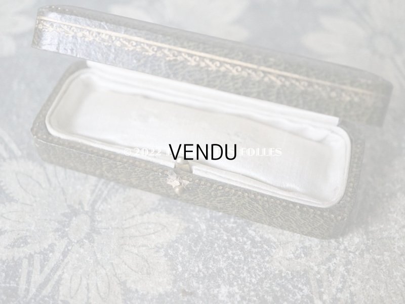 画像6: 1900年代 アンティーク ジュエリーボックス 金彩入り モスグリーン