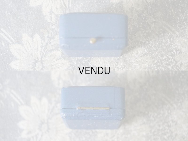 画像3: 1900年代 アンティーク 金彩入り ジュエリーボックス ブローチ用 スモーキーブルー 