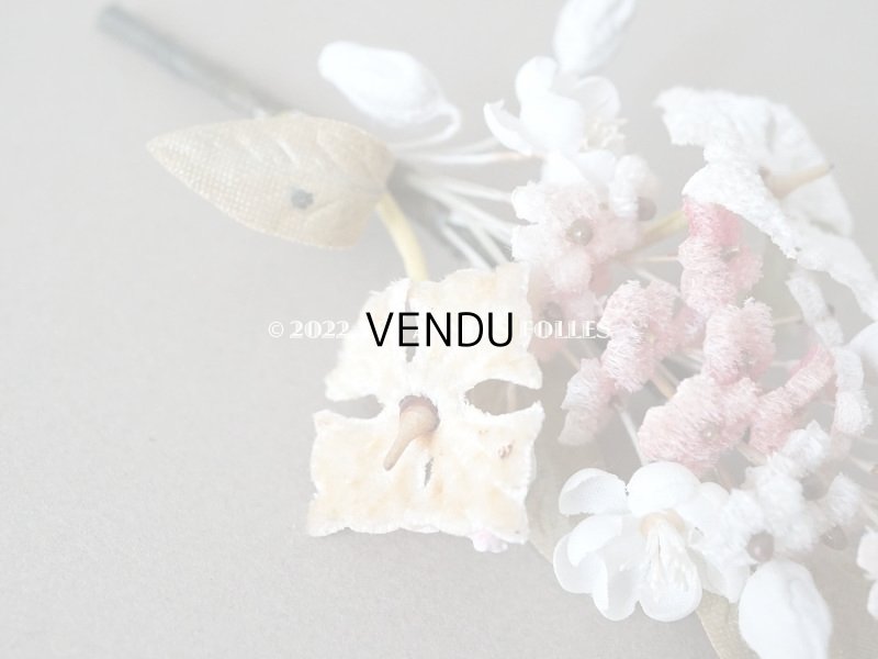 画像3: アンティーク ベルベットの小さな布花 ドールハット用