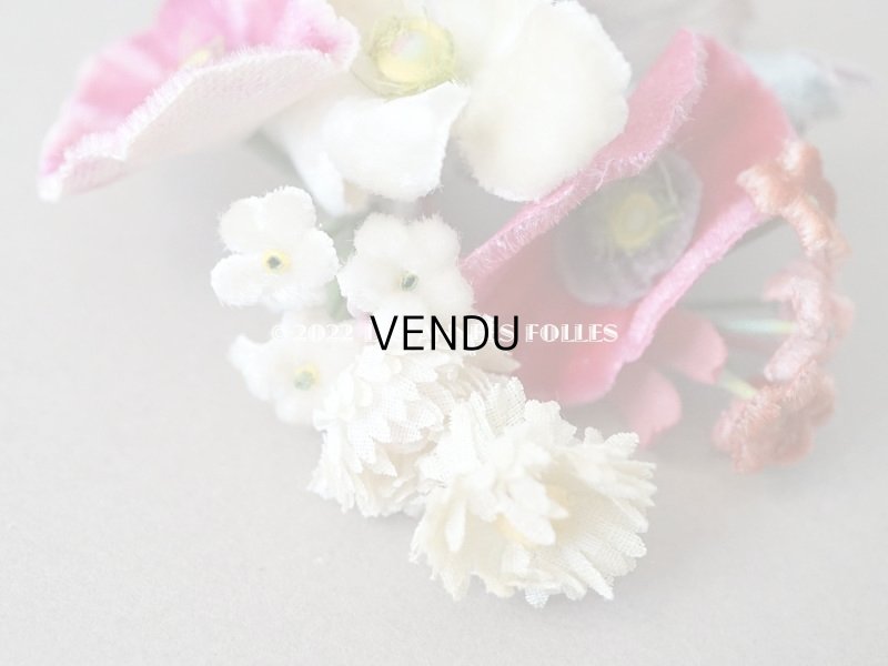 画像5: アンティーク ベルベットの小さな布花　ドールハット用