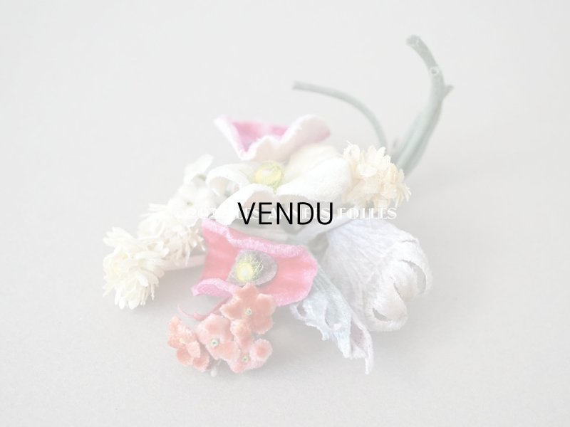 画像3: アンティーク ベルベットの小さな布花　ドールハット用