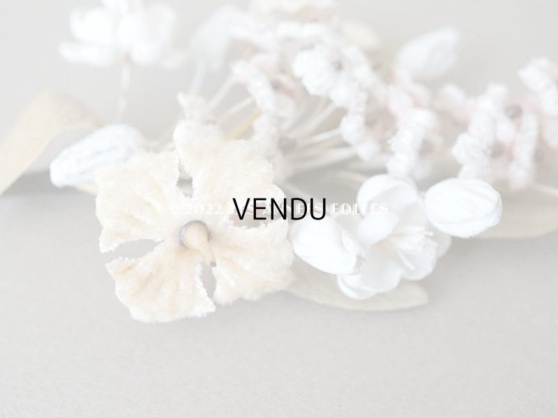 画像5: アンティーク ベルベットの小さな布花 ドールハット用