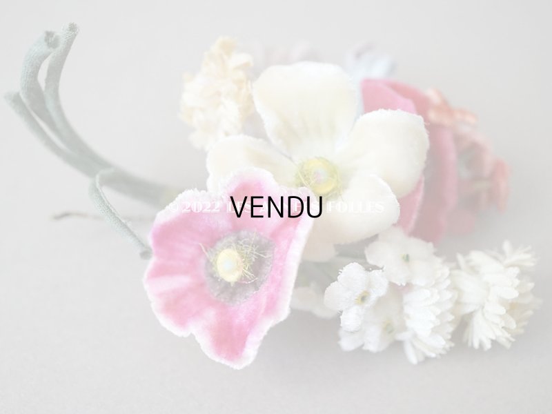 画像4: アンティーク ベルベットの小さな布花　ドールハット用