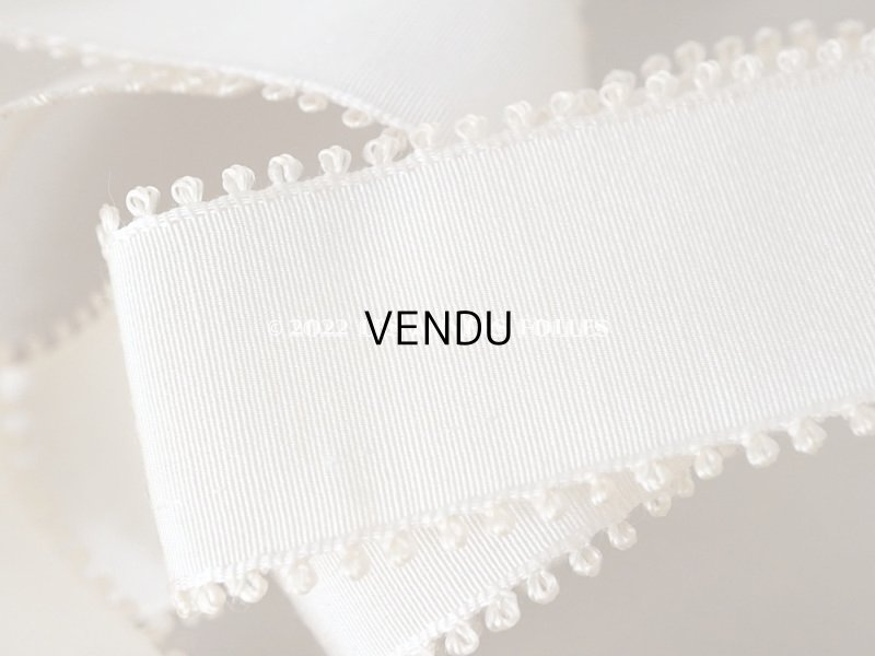 画像4: 1920年代 アンティーク シルク製 ピコット付き　グログランリボン  3.45m 幅3cm  オフホワイト  ベビー用ボネ＆初聖体　