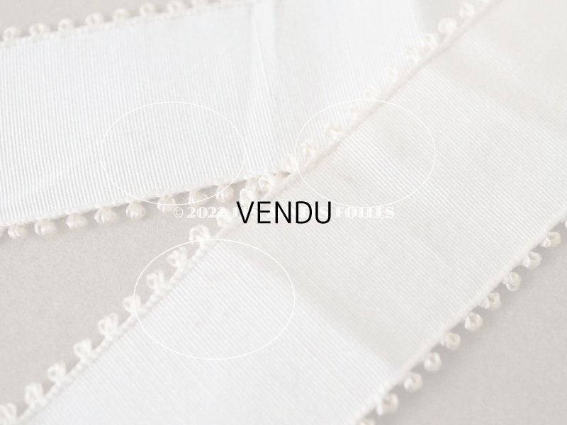 画像6: 1920年代 アンティーク シルク製 ピコット付き　グログランリボン  3.45m 幅3cm  オフホワイト  ベビー用ボネ＆初聖体　