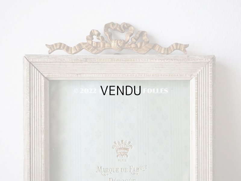 画像4: アンティーク  リボン装飾の大きなフォトフレーム　王冠のトレードマーク パリのアトリエ