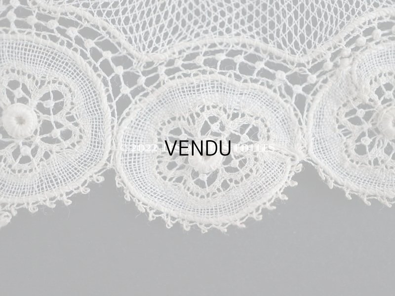 画像11: 19世紀 アンティーク レース ポワン・ダングルテールのボーダー 花模様 45cm  幅12cm