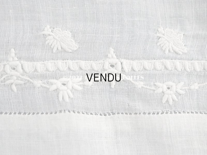 画像11: 19世紀 アンティーク  結婚式のハンカチ 王冠紋章＆モノグラム刺繍入り　手編みのヴァランシエンヌレース