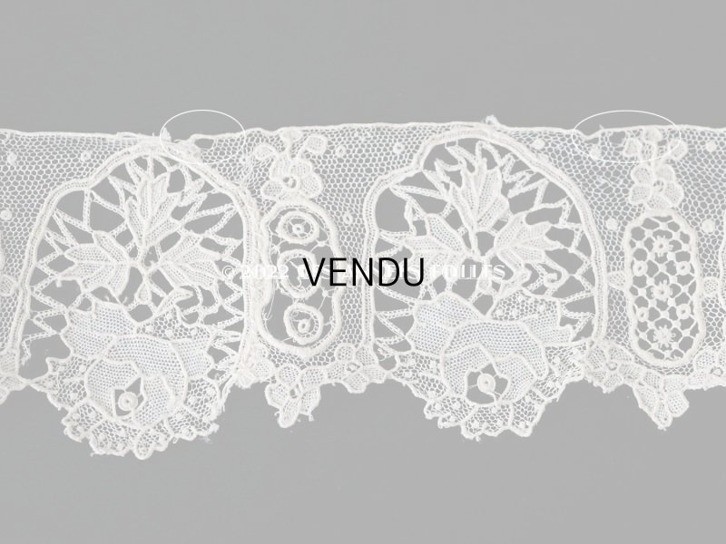 画像16: 19世紀末 アンティーク ニードルレース ポワンドガーズのボーダー 177cm 　幅4.2cm【ポワン・ド・ガーズ】 