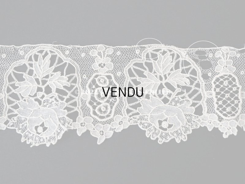 画像14: 19世紀末 アンティーク ニードルレース ポワンドガーズのボーダー 177cm 　幅4.2cm【ポワン・ド・ガーズ】 