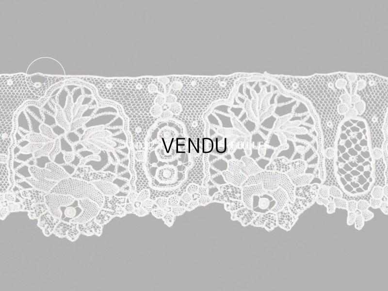 画像20: 19世紀末 アンティーク ニードルレース ポワンドガーズのボーダー 177cm 　幅4.2cm【ポワン・ド・ガーズ】 