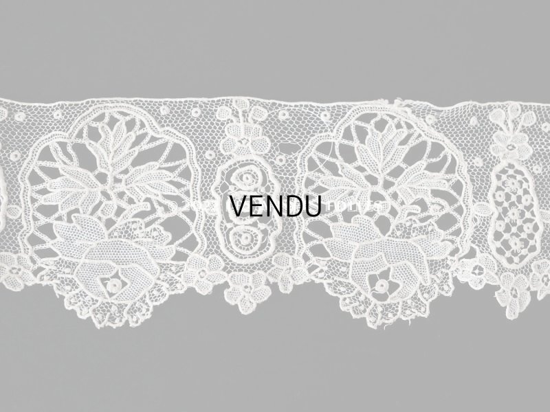 画像13: 19世紀末 アンティーク ニードルレース ポワンドガーズのボーダー 177cm 　幅4.2cm【ポワン・ド・ガーズ】 