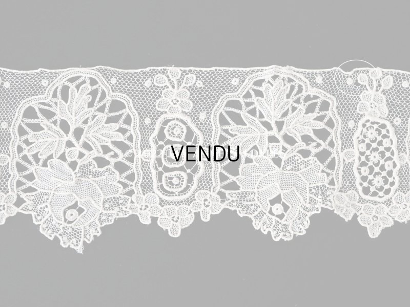 画像10: 19世紀末 アンティーク ニードルレース ポワンドガーズのボーダー 177cm 　幅4.2cm【ポワン・ド・ガーズ】 
