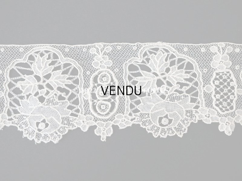 画像12: 19世紀末 アンティーク ニードルレース ポワンドガーズのボーダー 177cm 　幅4.2cm【ポワン・ド・ガーズ】 