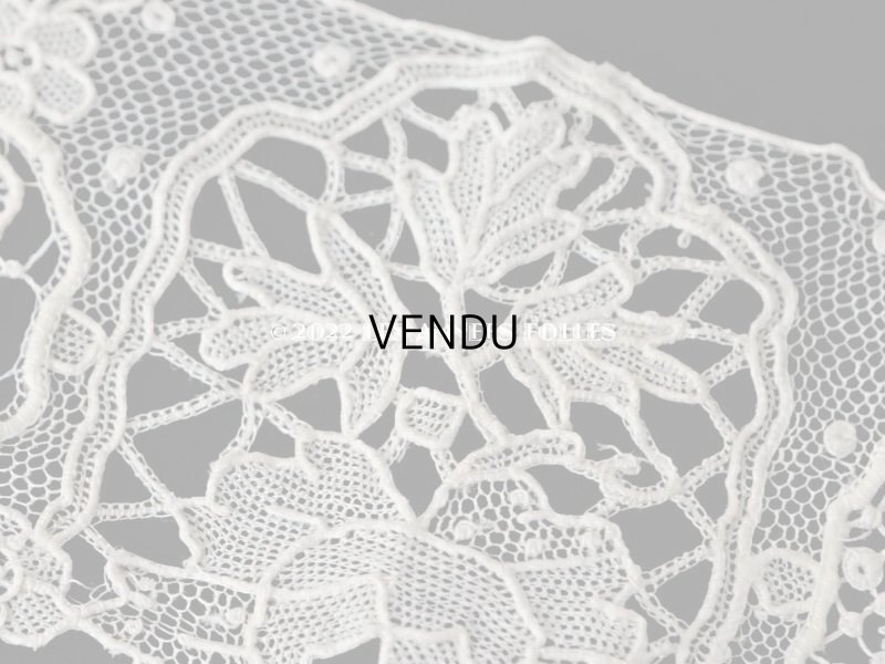 画像5: 19世紀末 アンティーク ニードルレース ポワンドガーズのボーダー 177cm 　幅4.2cm【ポワン・ド・ガーズ】 