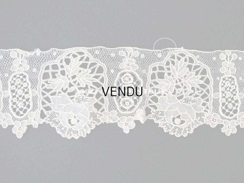 画像9: 19世紀末 アンティーク ニードルレース ポワンドガーズのボーダー 177cm 　幅4.2cm【ポワン・ド・ガーズ】 