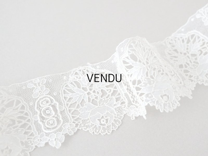 画像4: 19世紀末 アンティーク ニードルレース ポワンドガーズのボーダー 177cm 　幅4.2cm【ポワン・ド・ガーズ】 