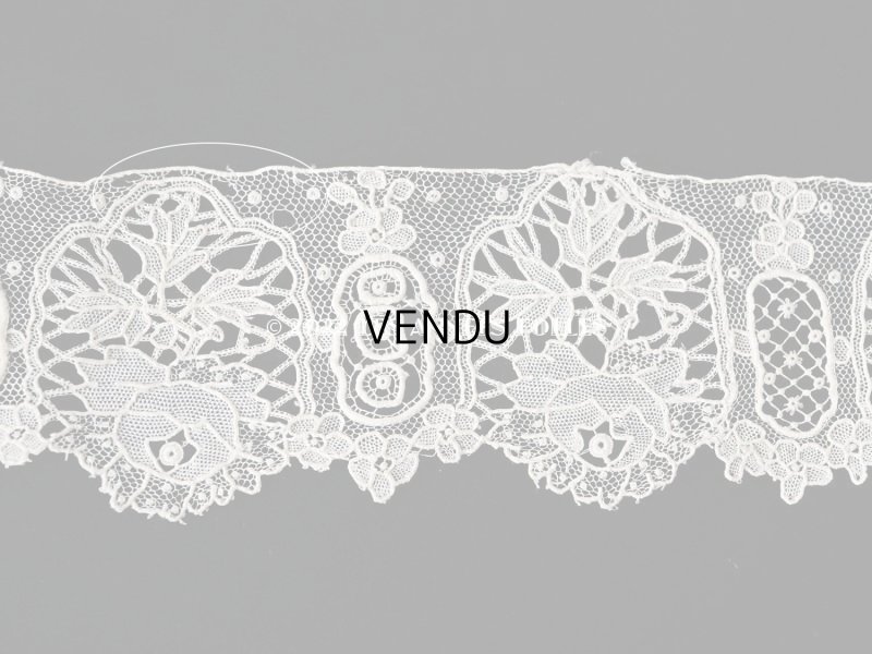 画像18: 19世紀末 アンティーク ニードルレース ポワンドガーズのボーダー 177cm 　幅4.2cm【ポワン・ド・ガーズ】 