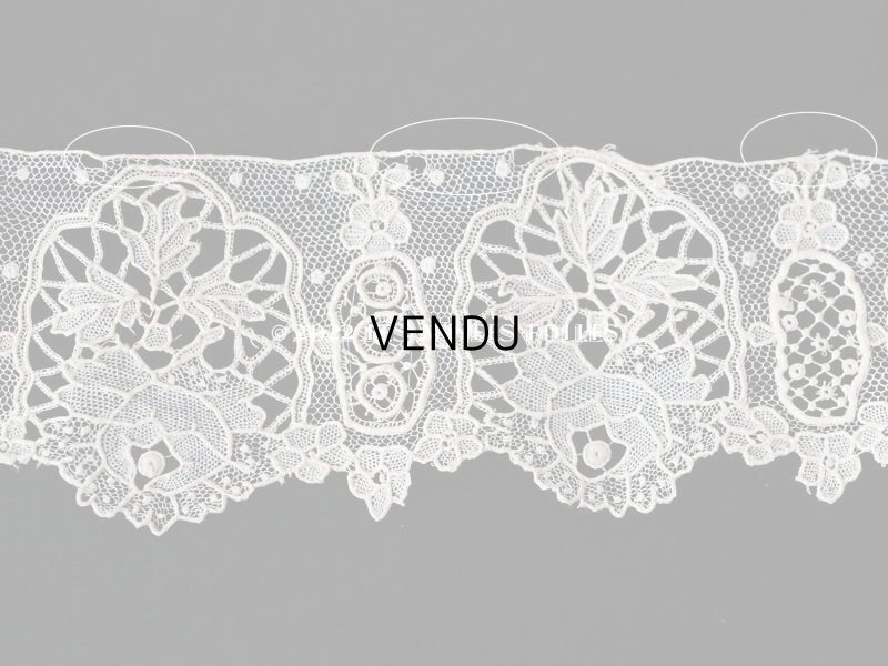 画像17: 19世紀末 アンティーク ニードルレース ポワンドガーズのボーダー 177cm 　幅4.2cm【ポワン・ド・ガーズ】 