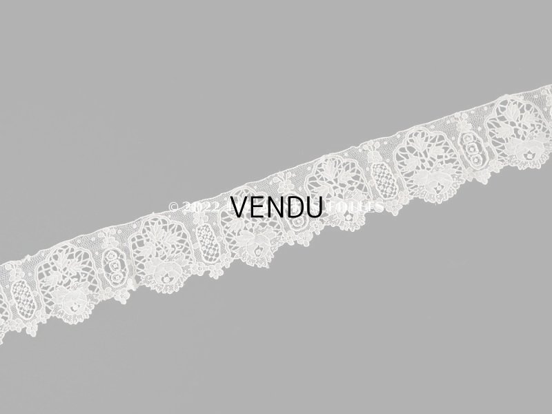 画像3: 19世紀末 アンティーク ニードルレース ポワンドガーズのボーダー 177cm 　幅4.2cm【ポワン・ド・ガーズ】 
