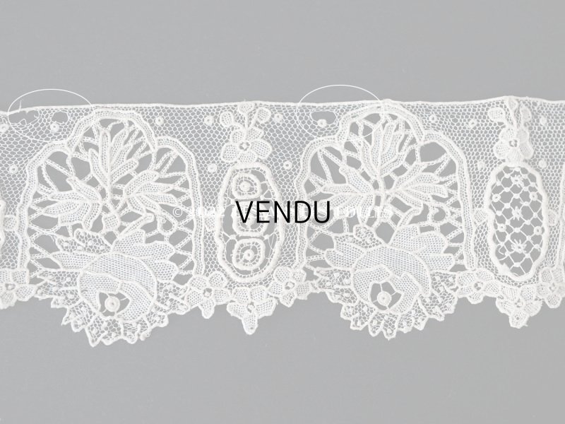 画像15: 19世紀末 アンティーク ニードルレース ポワンドガーズのボーダー 177cm 　幅4.2cm【ポワン・ド・ガーズ】 