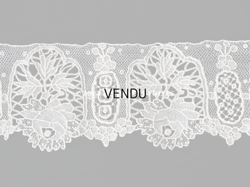 画像19: 19世紀末 アンティーク ニードルレース ポワンドガーズのボーダー 177cm 　幅4.2cm【ポワン・ド・ガーズ】 