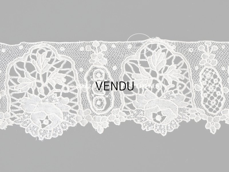 画像11: 19世紀末 アンティーク ニードルレース ポワンドガーズのボーダー 177cm 　幅4.2cm【ポワン・ド・ガーズ】 
