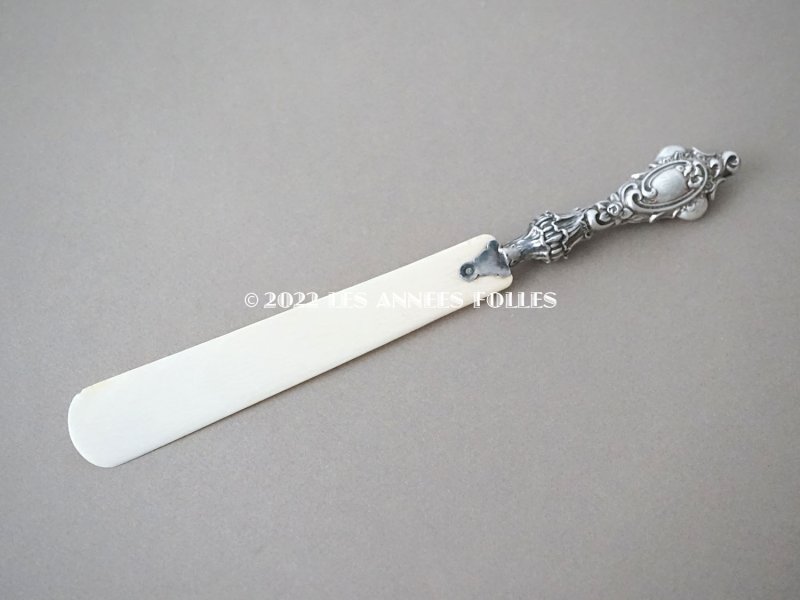 画像2: 19世紀 アンティーク シルバー製 ロカイユ装飾のペーパーナイフ