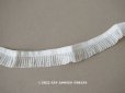 画像1: アンティーク  チュールレースのプリーツリボン オフホワイト  2cm幅  95cm (1)