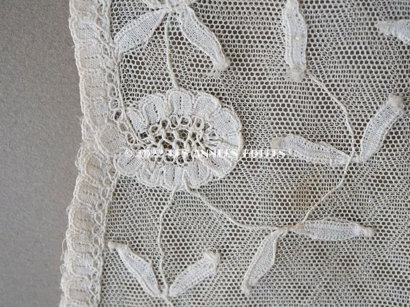 画像6: アンティーク 小さなクッションカバー プリンセスレース 41.5×26cm