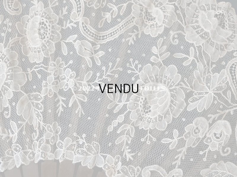 画像8: 19世紀　アンティーク ファン ポワンドローズ  【ポワン・ド・ローズ】【ポワン・ド・ガーズ】