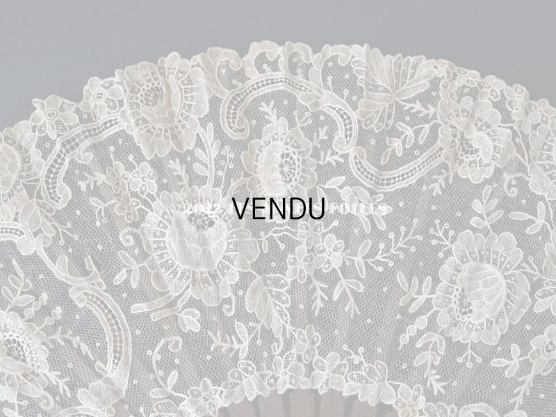 画像7: 19世紀　アンティーク ファン ポワンドローズ  【ポワン・ド・ローズ】【ポワン・ド・ガーズ】