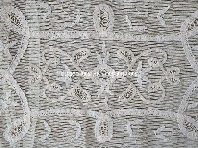 画像10: アンティーク 小さなクッションカバー プリンセスレース 41.5×26cm