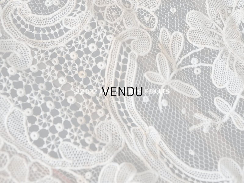 画像14: 19世紀　アンティーク ファン ポワンドローズ  【ポワン・ド・ローズ】【ポワン・ド・ガーズ】