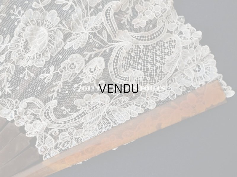 画像9: 19世紀　アンティーク ファン ポワンドローズ  【ポワン・ド・ローズ】【ポワン・ド・ガーズ】