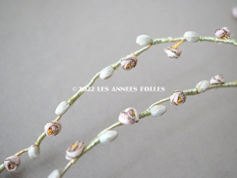 画像3: アンティーク 小さなピンクの薔薇のロココトリム 