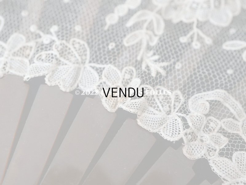 画像15: 19世紀　アンティーク ファン ポワンドローズ  【ポワン・ド・ローズ】【ポワン・ド・ガーズ】