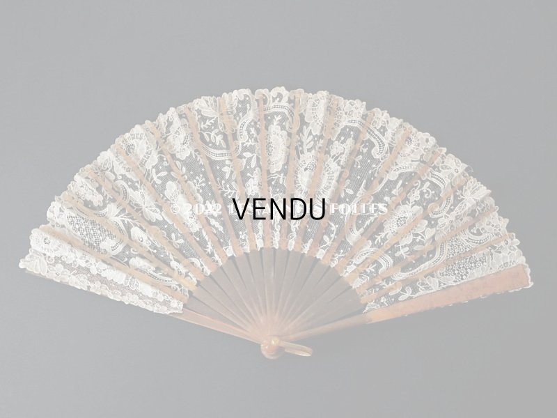 画像19: 19世紀　アンティーク ファン ポワンドローズ  【ポワン・ド・ローズ】【ポワン・ド・ガーズ】