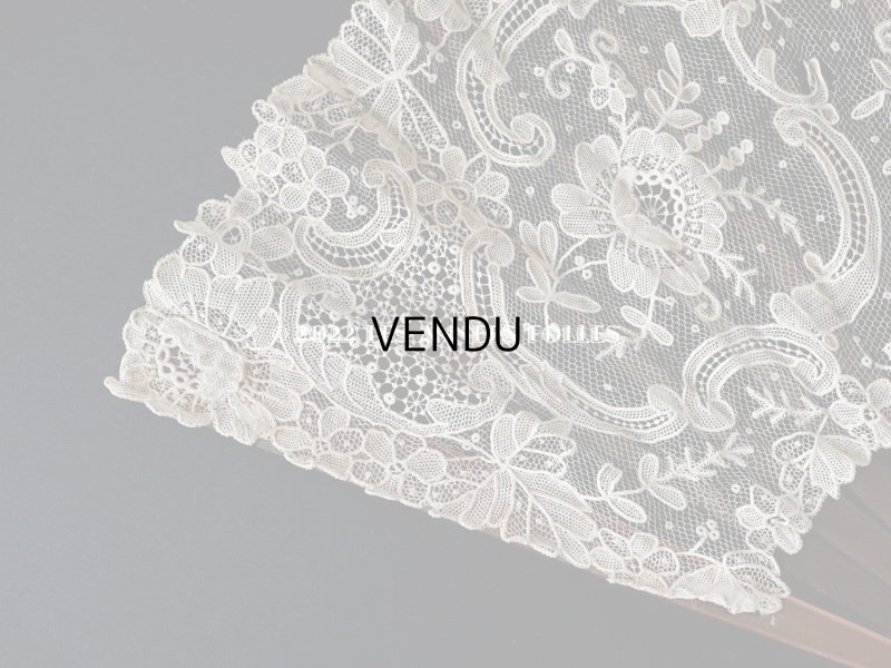 画像5: 19世紀　アンティーク ファン ポワンドローズ  【ポワン・ド・ローズ】【ポワン・ド・ガーズ】