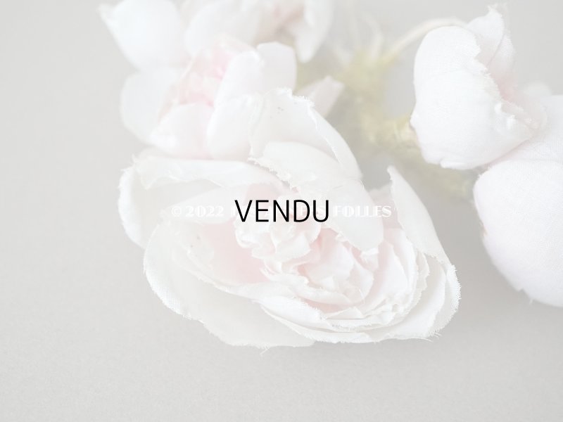 画像7:  アンティーク 薔薇の布花 クォーターロゼット咲き コサージュ