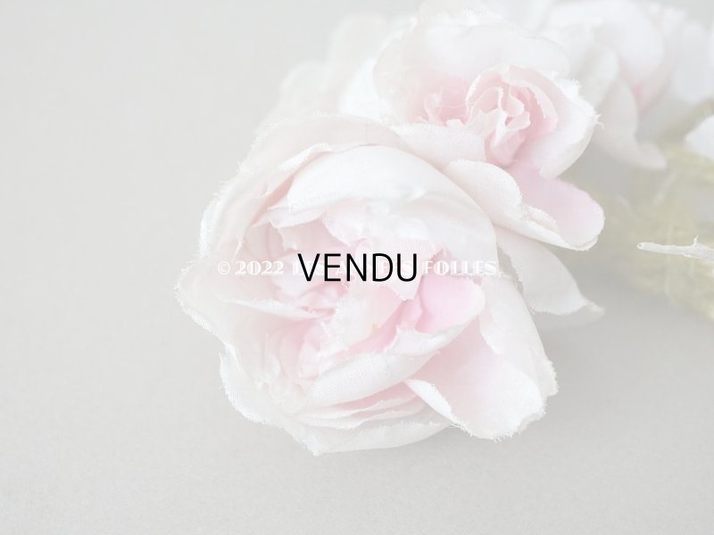 画像5:  アンティーク 薔薇の布花 クォーターロゼット咲き コサージュ