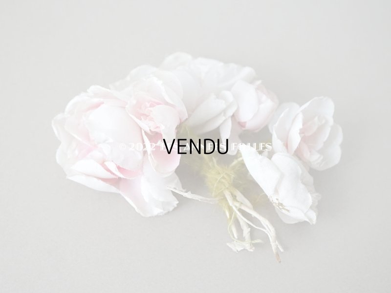 画像4:  アンティーク 薔薇の布花 クォーターロゼット咲き コサージュ