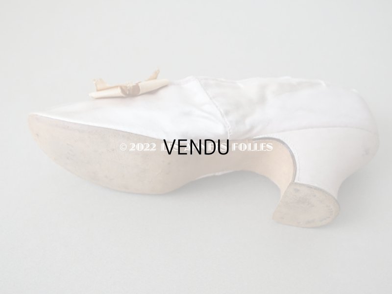 画像14: 1860~1870年代 ナポレオン3世時代 アンティーク 小さなシューズ パウダーピンクのシルクサテン