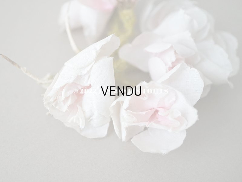 画像9:  アンティーク 薔薇の布花 クォーターロゼット咲き コサージュ