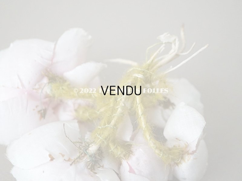 画像11:  アンティーク 薔薇の布花 クォーターロゼット咲き コサージュ