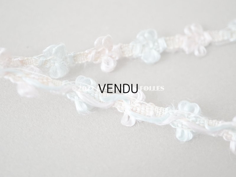 画像5: アンティーク パウダーピンク＆パウダーブルー　ロココトリム  幅9~10mm