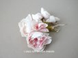 画像1:  アンティーク 薔薇の布花 クォーターロゼット咲き コサージュ (1)