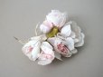画像3:  アンティーク 薔薇の布花 クォーターロゼット咲き コサージュ