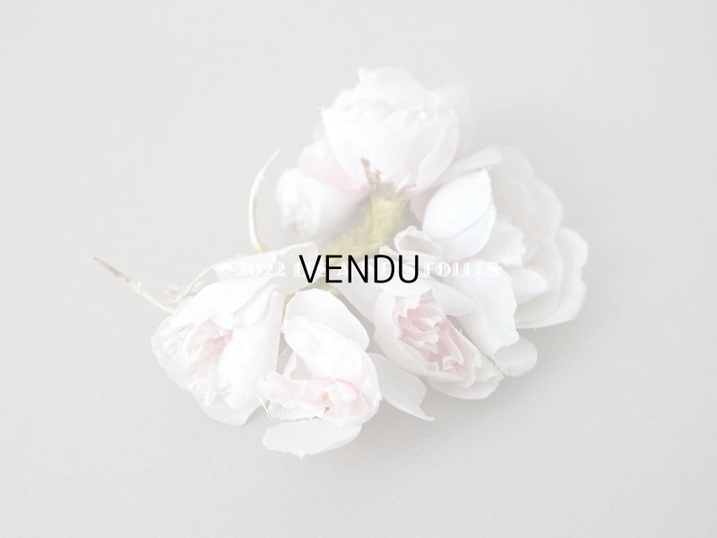画像3:  アンティーク 薔薇の布花 クォーターロゼット咲き コサージュ