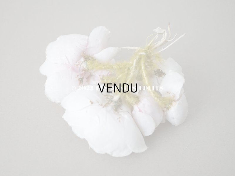 画像10:  アンティーク 薔薇の布花 クォーターロゼット咲き コサージュ